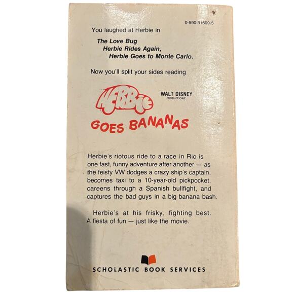 Vintage 1980 Herbie Goes Bananas Book, Walt Disney Productions, PG Good - Picture 2 of 4
